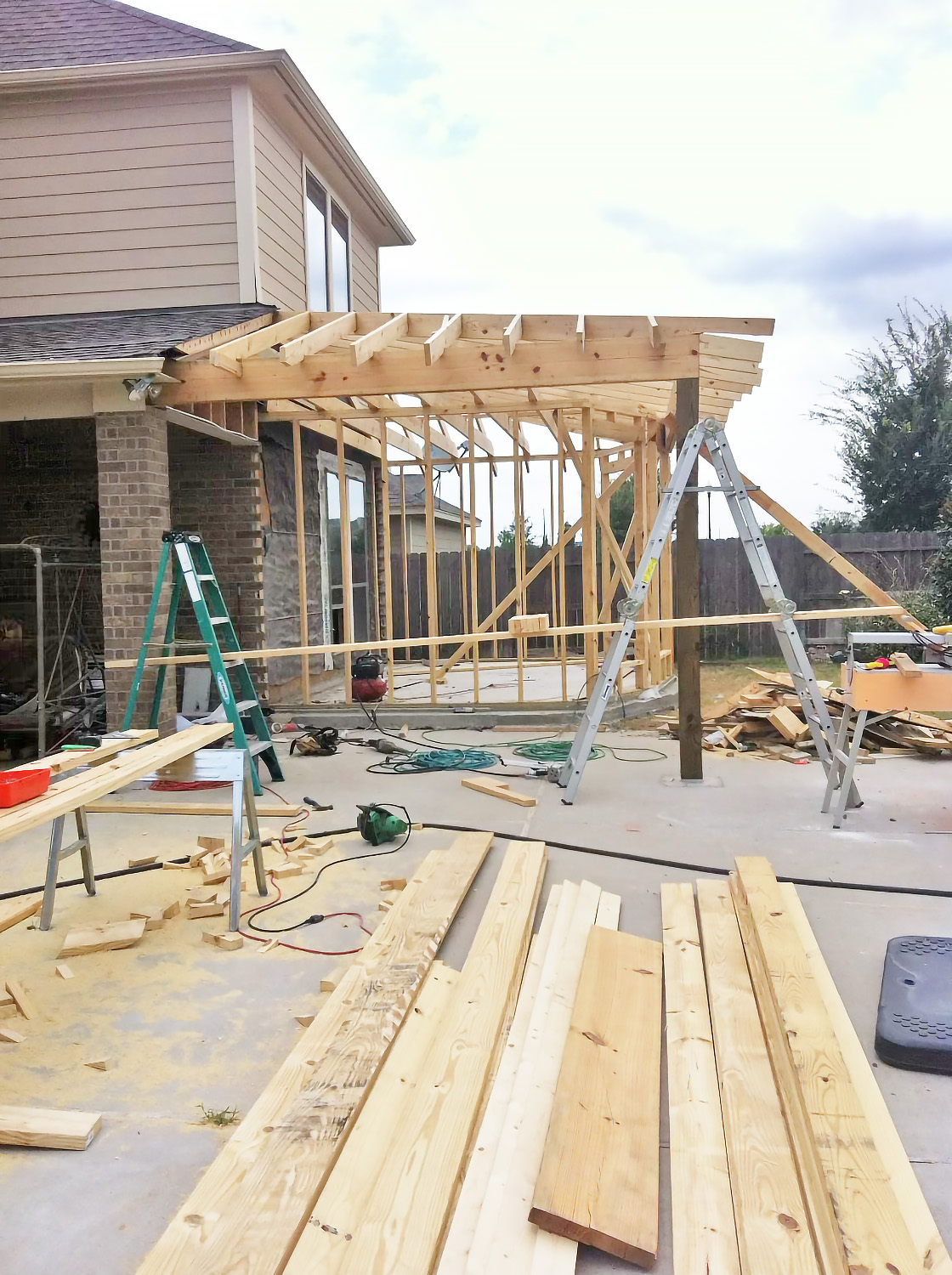 Before Photo of Room Addition Patio Cover Sugar Land