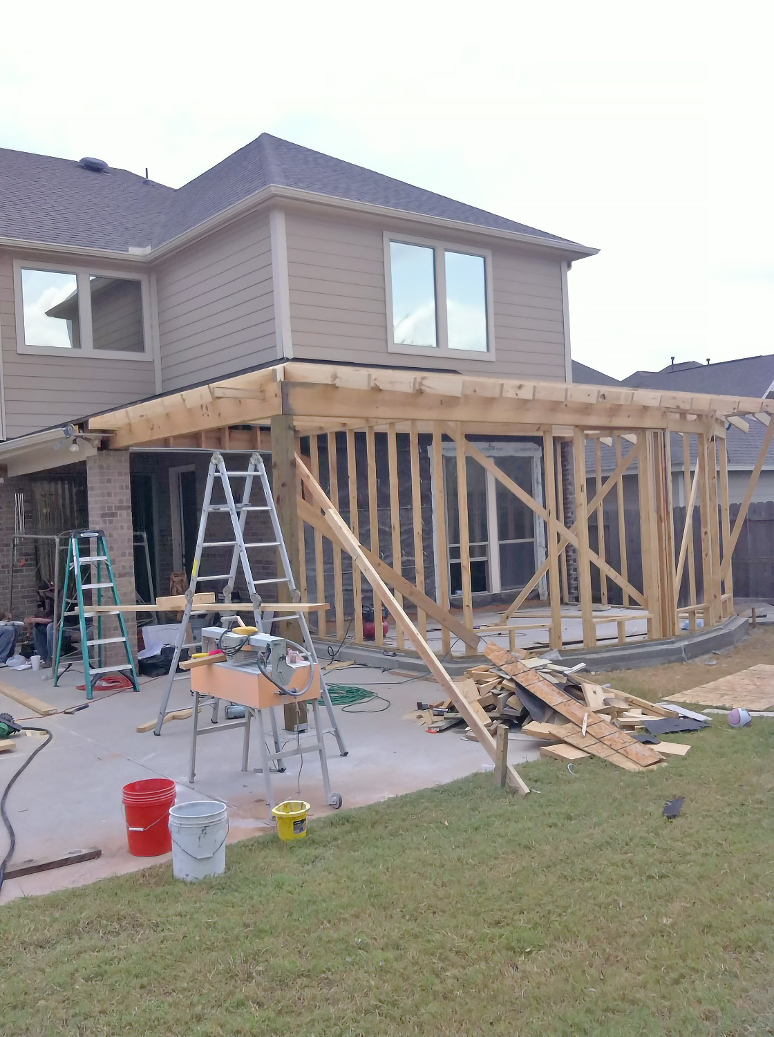 Before Photo of Room Addition Patio Cover Sugar Land